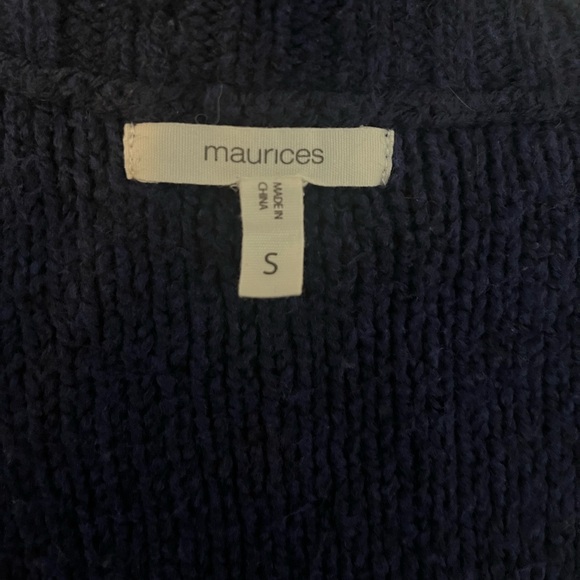 Maurices Navy Blue Cotton-blend Cable Knit Sweater - Picture 4 of 5